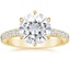 18K Yellow Gold Sienna Three-Quarter Coverage Diamond Ring, smalltop view