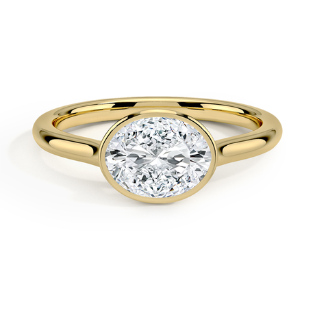East-West Bezel Solitaire Ring