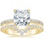 18K Yellow Gold Luxe Elodie Diamond Ring (1/4 ct. tw.) with Luxe Lunette Diamond Ring (1/3 ct. tw.)