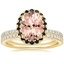 18KY Morganite Waverly Diamond Ring with Black Diamond Accents with Luxe Ballad Diamond Ring, smalltop view
