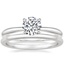 18K White Gold Freesia Ring with Petite Comfort Fit Wedding Ring