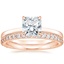 14K Rose Gold Charlotte Diamond Ring with Luxe Petite Shared Prong Diamond Ring (3/8 ct. tw.)