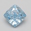 3.02 Ct. Fancy Vivid Blue Cushion Lab Grown Diamond