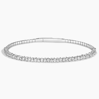 Lab Diamond Flexible Tennis Bangle Bracelet