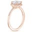 14K Rose Gold Cambria Halo Diamond Ring, smallside view