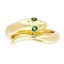 Custom Snake Ring with Green Emerald Accents