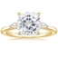 18K Yellow Gold Aria Perfect Fit Three Stone Diamond Ring, smalltop view