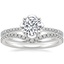 18K White Gold Clover Diamond Ring with Flair Diamond Ring (1/6 ct. tw.)