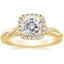 18K Yellow Gold Petite Twisted Vine Halo Diamond Ring (1/4 ct. tw.), smalltop view