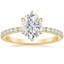18K Yellow Gold Bliss Six-Prong Diamond Ring (1/6 ct. tw.), smalltop view