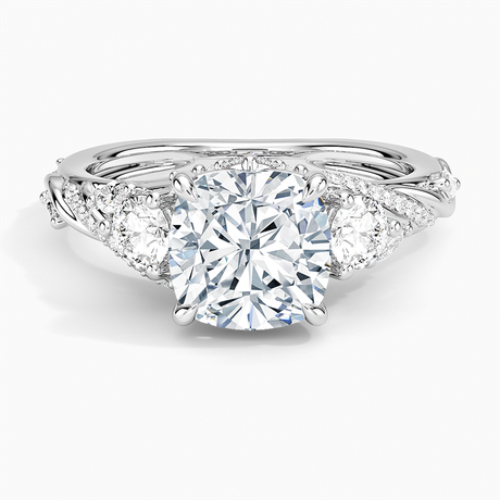 Platinum Begonia Vine Three Stone Diamond Ring (2/3 ct. tw.)