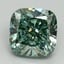 2.35 Ct. Fancy Vivid Pacific Green Cushion Lab Grown Diamond
