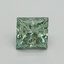 1.54 Ct. Fancy Vivid Green Princess Lab Grown Diamond