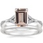 18K White Gold Zinnia Diamond Ring (1/3 ct. tw.) with Petite Comfort Fit Wedding Ring