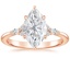 14K Rose Gold Nadia Diamond Ring, smalltop view