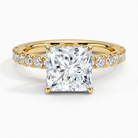 18K Yellow Gold Olympia Half Coverage Diamond Ring