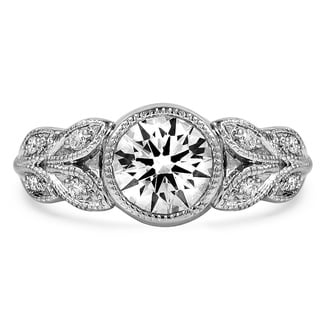 Custom Budding Milgrain Bezel Diamond Ring