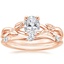 14K Rose Gold Budding Willow Ring with Willow Diamond Ring (1/10 ct. tw.)