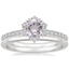 Platinum Flor Diamond Ring with Petite Comfort Fit Wedding Ring