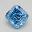 2.55 Ct. Fancy Vivid  Blue Cushion Lab Grown Diamond