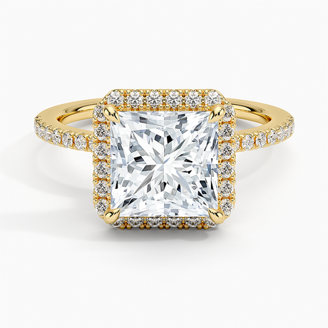 18K Yellow Gold Waverly Hidden Halo Diamond Ring