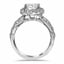Feathered Halo Diamond Ring, smallside view