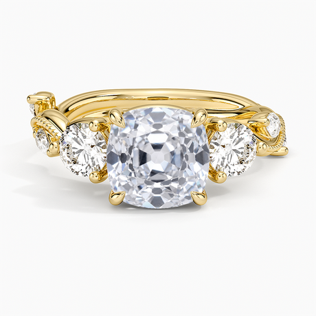 Vintage Secret Garden Three Stone Diamond Ring