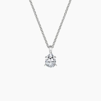 Single Bail Four Prong Pendant in Platinum