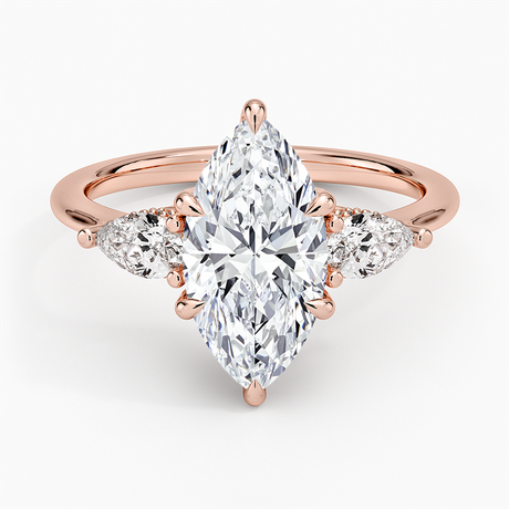 14K Rose Gold Adorned Opera Three Stone Diamond Ring (1/2 ct. tw.)