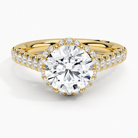 18K Yellow Gold Tacori Petite Crescent Classic Bloom Diamond Ring