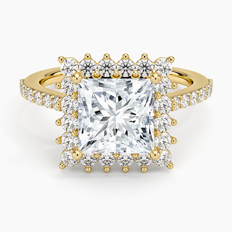 Luxe Sunburst Halo Diamond Ring - Brilliant Earth