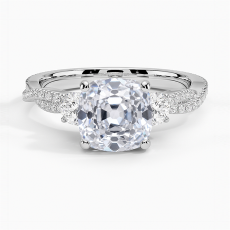 Luxe Three Stone Petite Twisted Vine Diamond Ring