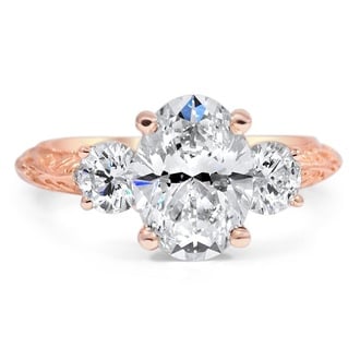 Custom Surprise Gallery Three Stone Ring