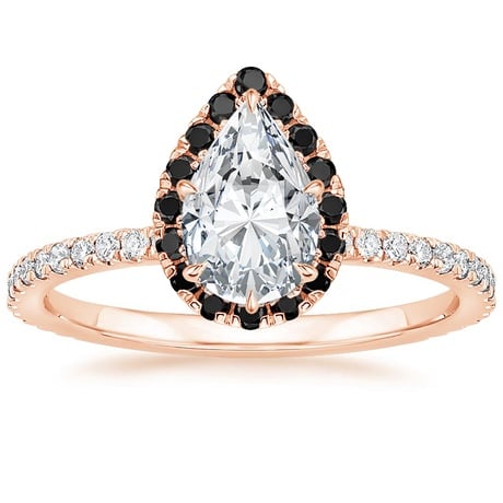 14K Rose Gold Waverly Diamond Ring with Black Diamond Accents with Luxe Ballad Black Diamond Ring