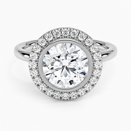 Platinum Bezel Halo Diamond Ring (1/4 ct. tw.)