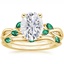 18KY Moissanite Willow Bridal Set With Lab Emerald Accents, smalltop view
