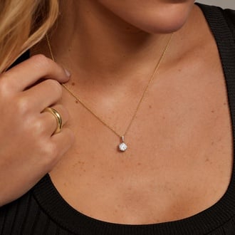 Pavé Diamond Bail Pendant in 18K Yellow Gold