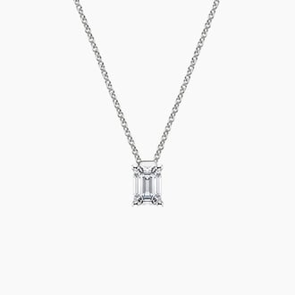 Floating Solitaire Pendant in 18K White Gold