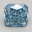 3.70 Ct. Fancy Vivid Blue Cushion Lab Grown Diamond
