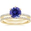 14K Yellow Gold Six Prong Luxe Viviana Diamond Ring (1/3 ct. tw.) with Ballad Eternity Diamond Ring (1/3 ct. tw.)