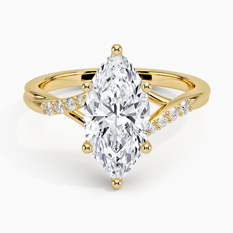 18K Yellow Gold Chamise Hidden Halo Diamond Ring