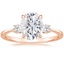 14K Rose Gold Petite Selene Three Stone Diamond Ring (1/10 ct. tw.), smalltop view