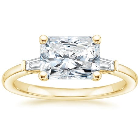 East West Baguette Engagement Ring - Tapered