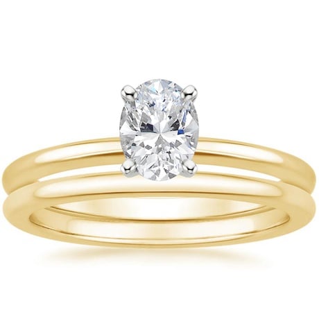 18K Yellow Gold Four-Prong Petite Comfort Fit Bridal Set