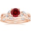 14K Rose Gold Willow Diamond Ring (1/8 ct. tw.) with Winding Willow Diamond Ring (1/8 ct. tw.)