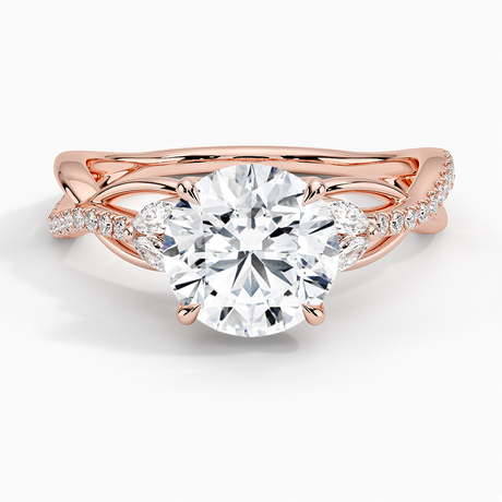 14K Rose Gold Garland Diamond Ring