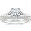 18K White Gold Reverie Ring with Petite Curved Diamond Ring