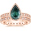 14K Rose Gold Sinclair Art Deco Diamond Ring (1/6 ct. tw.) with Bellevue Art Deco Diamond Ring