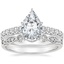 18K White Gold Sienna Diamond Ring (3/8 ct. tw.) with Tiara Diamond Ring (1/10 ct. tw.)
