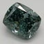 3.02 Ct. Fancy Vivid Green Cushion Lab Grown Diamond